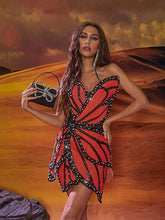 Vega Butterfly Sequin Pearl Mini Dress
